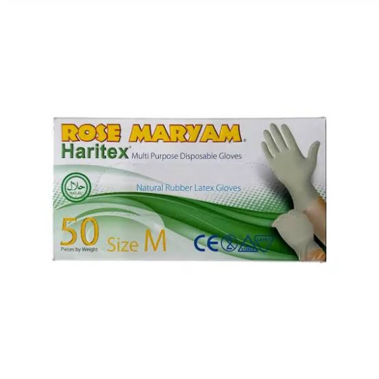 دستکش لاتکس رز مریم 50 عددی مدیوم
